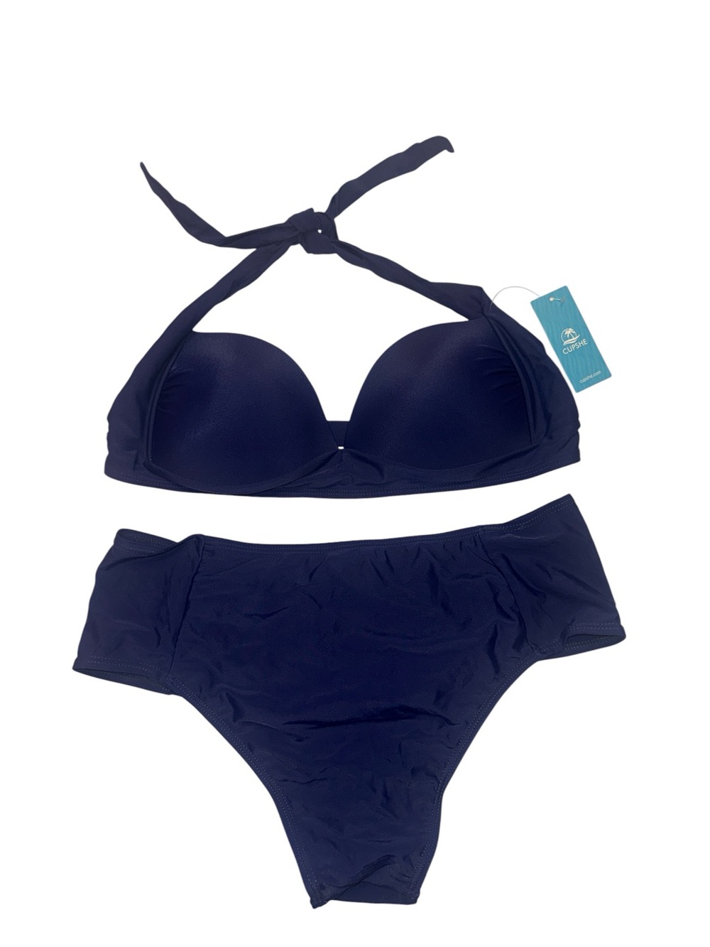Cupshe Navy Halter Push-Up Bikini Set